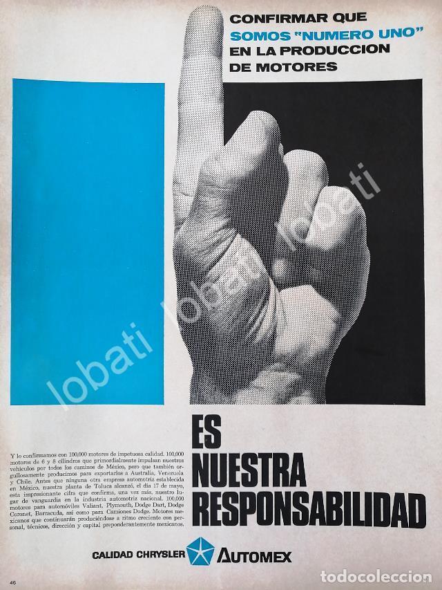 Coleccionismo de carteles: CARTEL ANTIGUO ORIGINAL DE PLANTA DE AUTOS CHRYSLER AUTOMEX S.A 1968 /578
