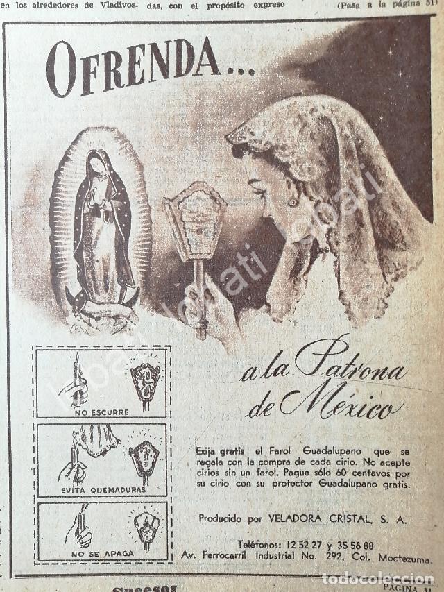 Sammeln von Plakaten: CARTEL ANTIGUO ORIGINAL DE VELADORAS CRISTAL S.A Y EL FAROL GUADALUPANO 1953 /590