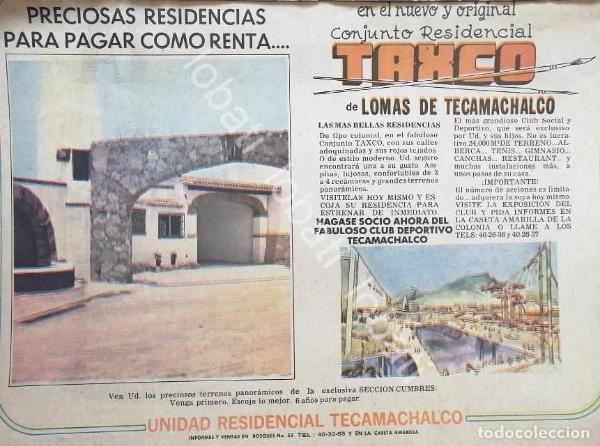 Sammeln von Plakaten: CARTEL ANTIGUO ORIGINAL DE INICIOS DE LA COLONIA UNIDAD RESIDENCIAL LOMAS DE TECAMACHALCO 1969 /600