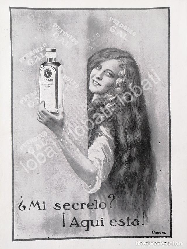 Sammeln von Plakaten: CARTEL ANTIGUO ORIGINAL DE LOCIO PARA CABELLO, PETROLEO GAL 1914 /No67