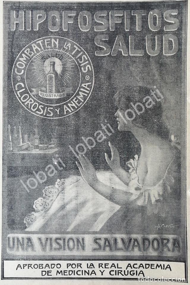 Collezionismo di affissi: CARTEL ANTIGUO ORIGINAL DE HIPOFOSFITOS SALUD 1913 /No71