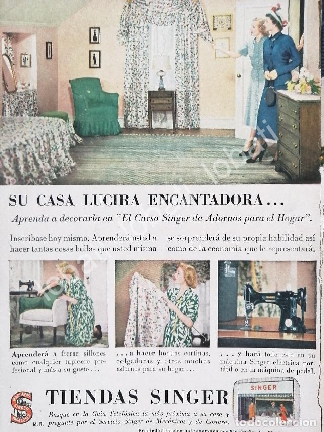 Collezionismo di affissi: CARTEL ANTIGUO ORIGINAL DE MINI CARTEL. MAQUINAS DE COSER SINGER 1940s 50s /225