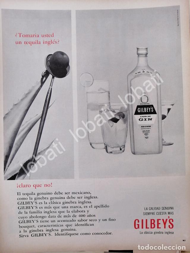 Coleccionismo de carteles: CARTEL ANTIGUO ORIGINAL DE GINEBRA GILBEYS 1960s /V325