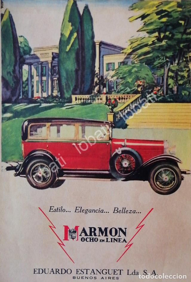 Colecionismo de cartazes: CARTEL ANTIGUO ORIGINAL DE AUTOS MARMON 8 EN LINEA 1927 /114 MUY RARO