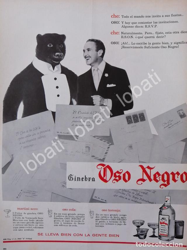 Colecionismo de cartazes: CARTEL ANTIGUO ORIGINAL DE JORGE EL CHE REYES Y GINEBRA OSO NEGRO 1960 /V331