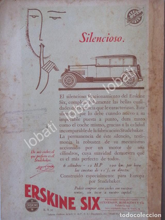 Colecionismo de cartazes: CARTEL ANTIGUO ORIGINAL DE AUTOS STUDEBAKER ERSKINE SIX 1926 /127 / RARO