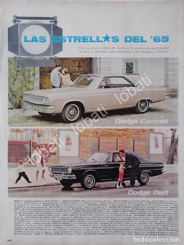 Sammeln von Plakaten: CARTEL ANTIGUO ORIGINAL DE AUTOS CHRYSLER DODGE CORONET Y DART 1965 /153