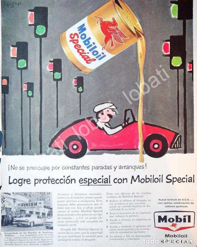 Sammeln von Plakaten: CARTEL ANTIGUO ORIGINAL DE LUBRICANTES MOBIL OIL Y DIBUJO DE RAYMOND SAVIGNAC 1950s /35