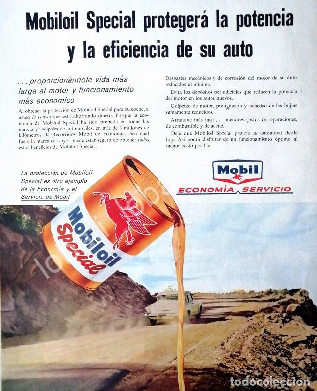 Sammeln von Plakaten: CARTEL ANTIGUO ORIGINAL DE ACEITE LUBRICANTE MOBIL OIL 1960s /50