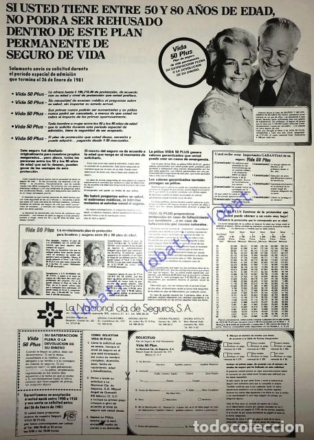Sammeln von Plakaten: CARTEL ANTIGUO ORIGINAL DE SEGUROS LA NACIONAL 1980 /142 ASEGURADORAS