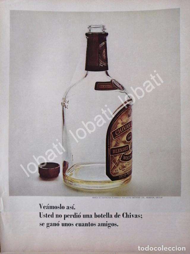 Sammeln von Plakaten: CARTEL ANTIGUO ORIGINAL DE VINOS WHISKY CHIVAS REGAL 1960s /389