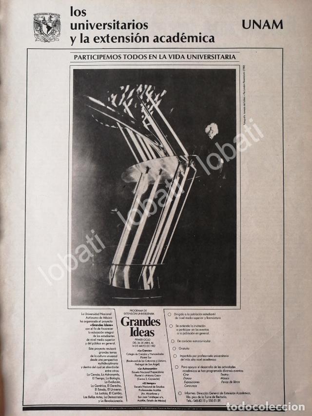 Poster collecting: CARTEL ANTIGUO ORIGINAL DE UNAM PROYECTO GRANDES IDEAS ABRIL-MAYO 1982 /15