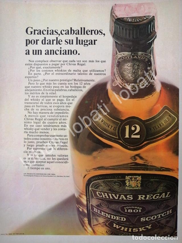 Poster collecting: CARTEL ANTIGUO ORIGINAL DE VINOS WHISKY CHIVAS REGAL 1960s /402