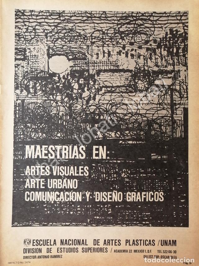 Poster collecting: CARTEL ANTIGUO ORIGINAL DE MAESTRIAS. ESCUELA NACIONAL DE ARTES PLASTICAS UNAM 1978 /19