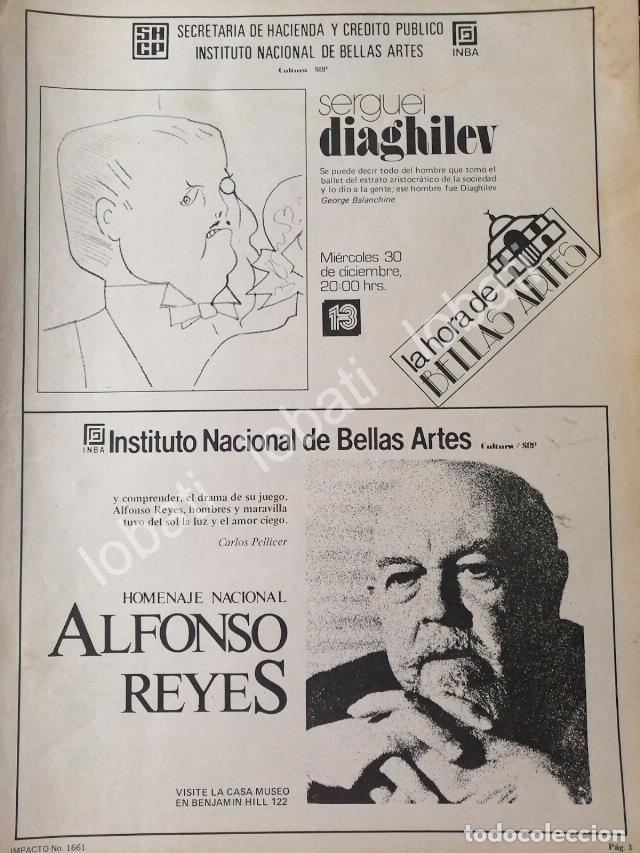 Poster collecting: CARTEL ANTIGUO ORIGINAL DE INBA SERGUEI DIAGHILEV Y HOMENAJE A ALFONSO REYES 1981