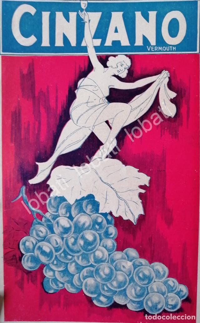 Poster collecting: CARTEL ANTIGUO ORIGINAL DE AFICHE ART NOUVEAU VINOS CINZANO 1920s /422