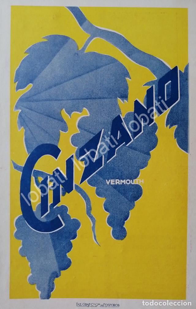 Sammeln von Plakaten: CARTEL ANTIGUO ORIGINAL DE VINOS CINZANO VERMOUTH A&Ntilde;OS 20s /458