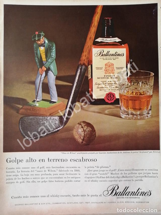 Coleccionismo de carteles: CARTEL ANTIGUO ORIGINAL DE VINOS WHISKY BALLANTINES 1950s /468