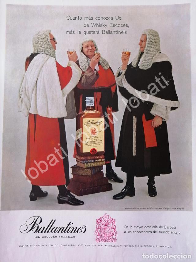 Coleccionismo de carteles: CARTEL ANTIGUO ORIGINAL DE VINOS WHISKY BALLANTINES 1950s /468