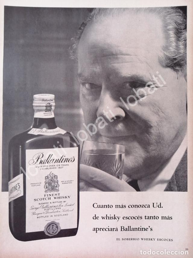 Coleccionismo de carteles: CARTEL ANTIGUO ORIGINAL DE VINOS WHISKY BALLANTINES 1950s /467