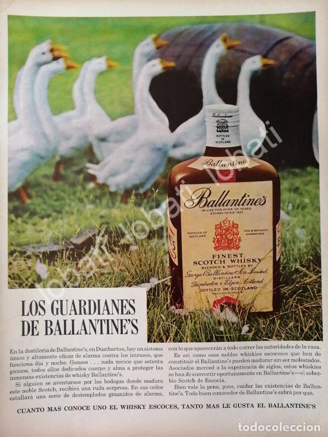 Coleccionismo de carteles: CARTEL ANTIGUO ORIGINAL DE VINOS WHISKY BALLANTINES 1950s /482