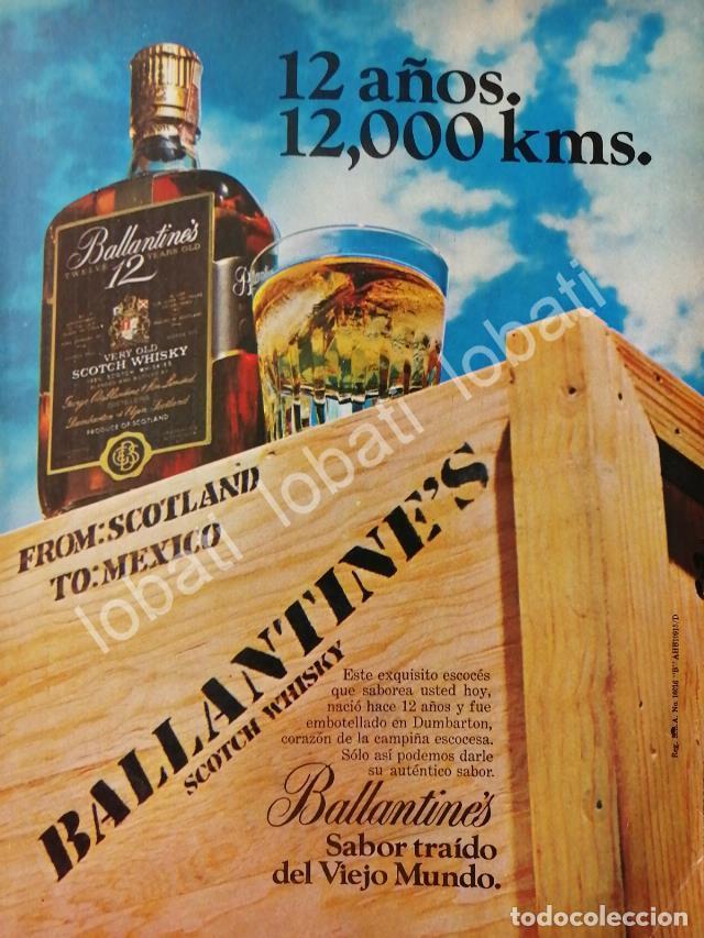 Collezionismo di affissi: CARTEL ANTIGUO ORIGINAL DE VINOS WHISKY BALLANTINES 1970s /486