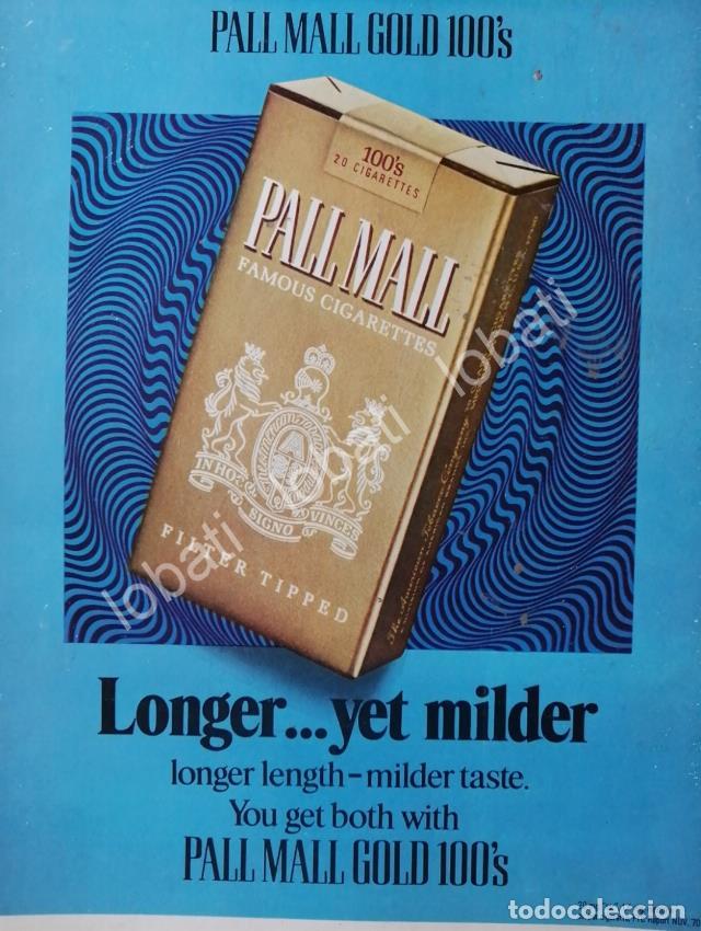 Sammeln von Plakaten: CARTEL ANTIGUO ORIGINAL DE CIGARROS PALL MALL 100s 1970 /T226