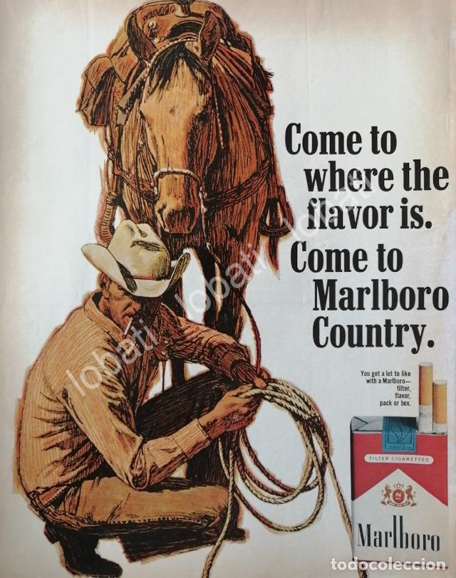 Coleccionismo de carteles: CARTEL ANTIGUO ORIGINAL DE CIGARROS MARLBORO 1970 /T242 / RARO
