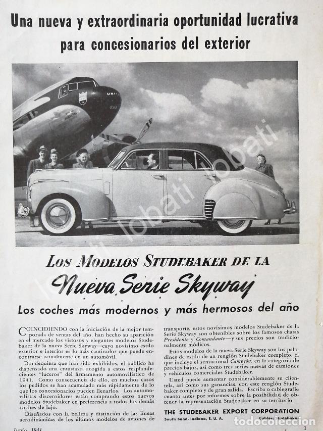 Collectionnisme d'affiches: CARTEL ANTIGUO ORIGINAL DE AUTOS STUDEBAKER SERIE SKYWAY 1941