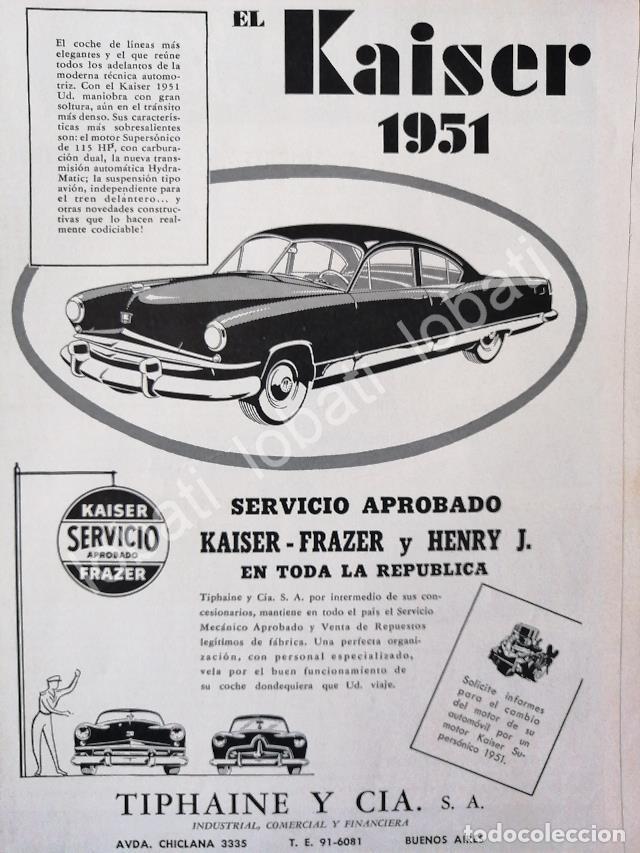 Collectionnisme d'affiches: CARTEL ANTIGUO ORIGINAL DE AUTOS KAISER 1951 /367