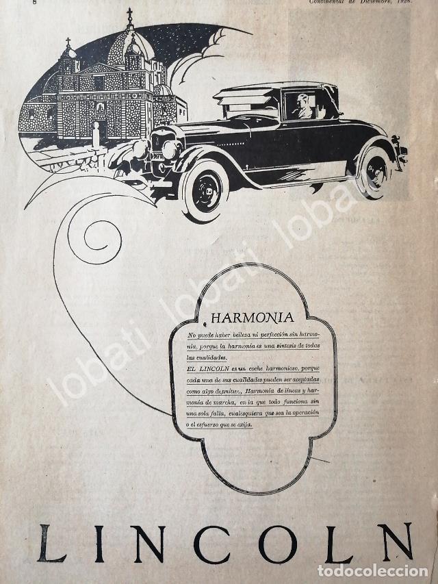 Collectionnisme d'affiches: CARTEL ANTIGUO ORIGINAL DE AUTOS LINCOLN 1926 /384 RARO