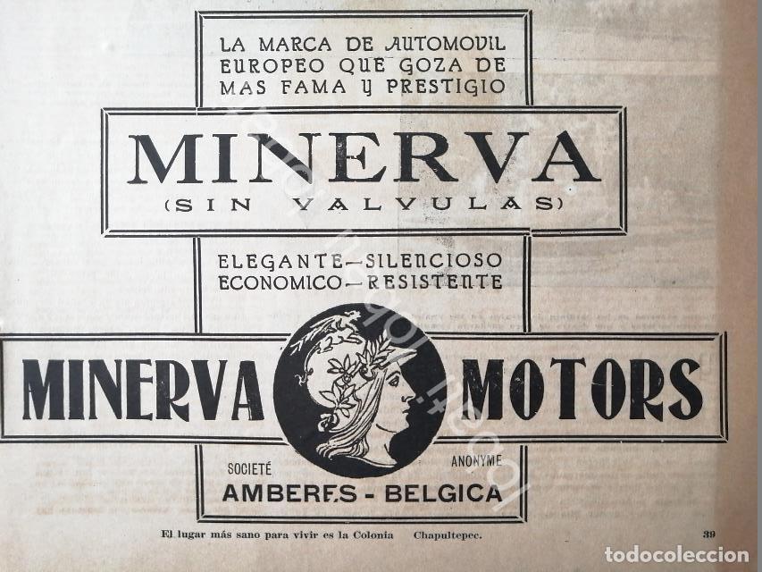 Collectionnisme d'affiches: CARTEL ANTIGUO ORIGINAL DE AUTOS MINERVA 1922 /392 SUPER RARO
