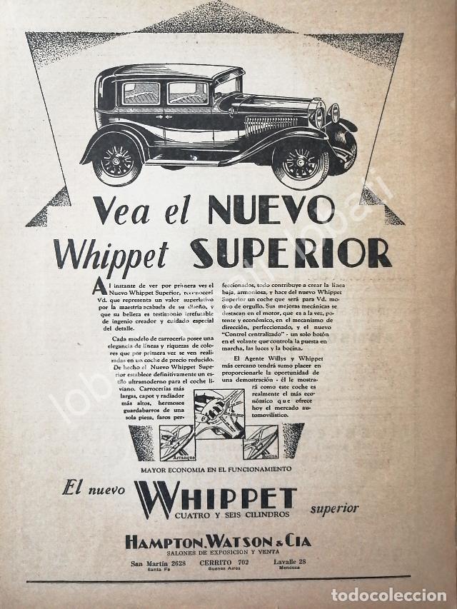 Collectionnisme d'affiches: CARTEL ANTIGUO ORIGINAL DE AUTOS WHIPPET SUPERIOR 1930 /398 MUY RARO