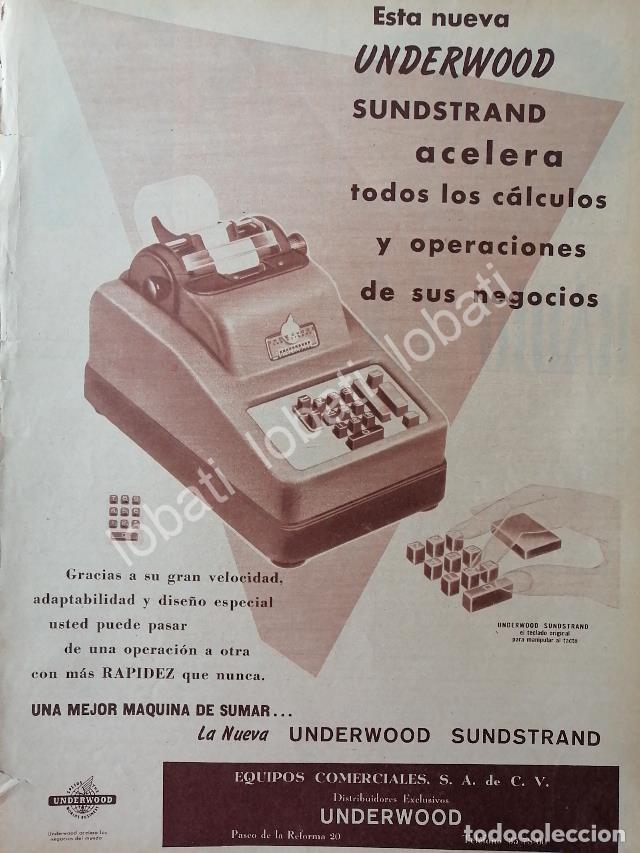 Collezionismo di affissi: CARTEL ANTIGUO ORIGINAL DE MAQUINA SUMADORA UNDERWOOD SUNDSTRAND 1950s /7