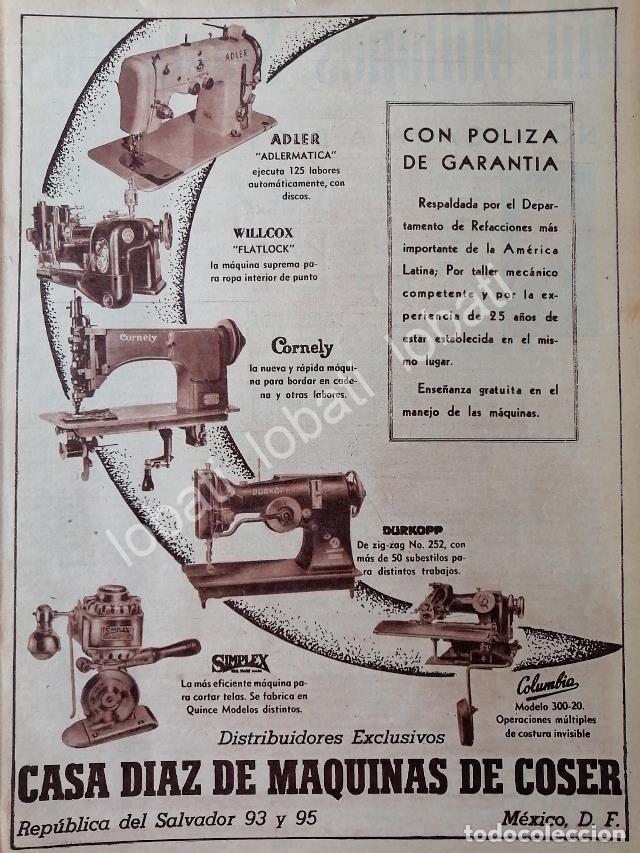 Collezionismo di affissi: CARTEL ANTIGUO ORIGINAL DE MAQUINAS DE COSER ADLER. CASA DIAZ DE MAQUINAS DE COSER 1956 /11