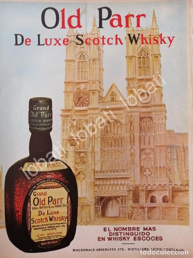 Collectionnisme d'affiches: CARTEL ANTIGUO ORIGINAL DE VINOS. WHISKY OLD PARR 1966 /555