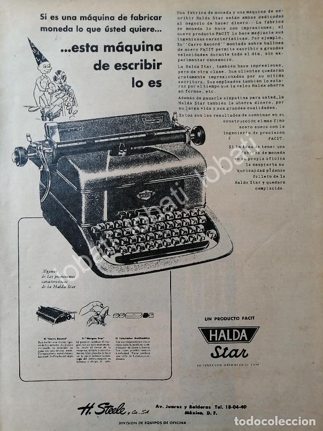 Collectionnisme d'affiches: CARTEL ANTIGUO ORIGINAL DE MAQUINAS DE ESCRIBIR HALDA STAR 1950s /22