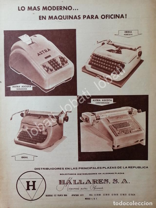 Collectionnisme d'affiches: CARTEL ANTIGUO ORIGINAL DE MAQUINAS PARA OFICINA HALLARES S.A 1950s /23/RARO
