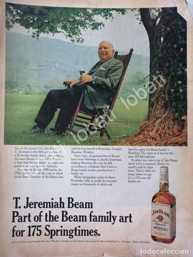 Collectionnisme d'affiches: CARTEL ANTIGUO ORIGINAL DE VINOS. WHISKY JIM BEAM 1970s /589