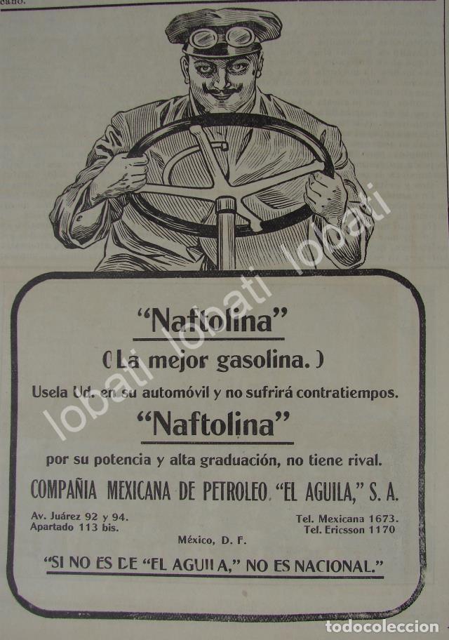 Collezionismo di affissi: CARTEL ANTIGUO ORIGINAL DE CIA MEXICANA DE PETROLEO EL AGUILA Y SU NAFTALINA /1911 SUPER RARO