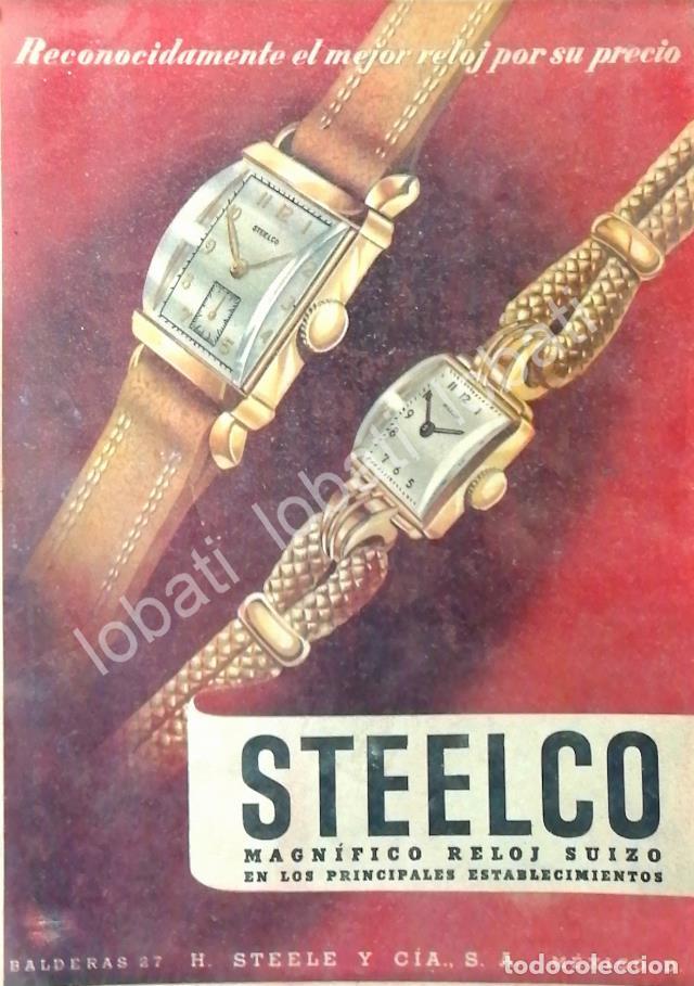 Collezionismo di affissi: CARTEL ANTIGUO ORIGINAL DE RELOJES STEELCO 1953 IMPORTADORA H. STEELE & CIA / 51