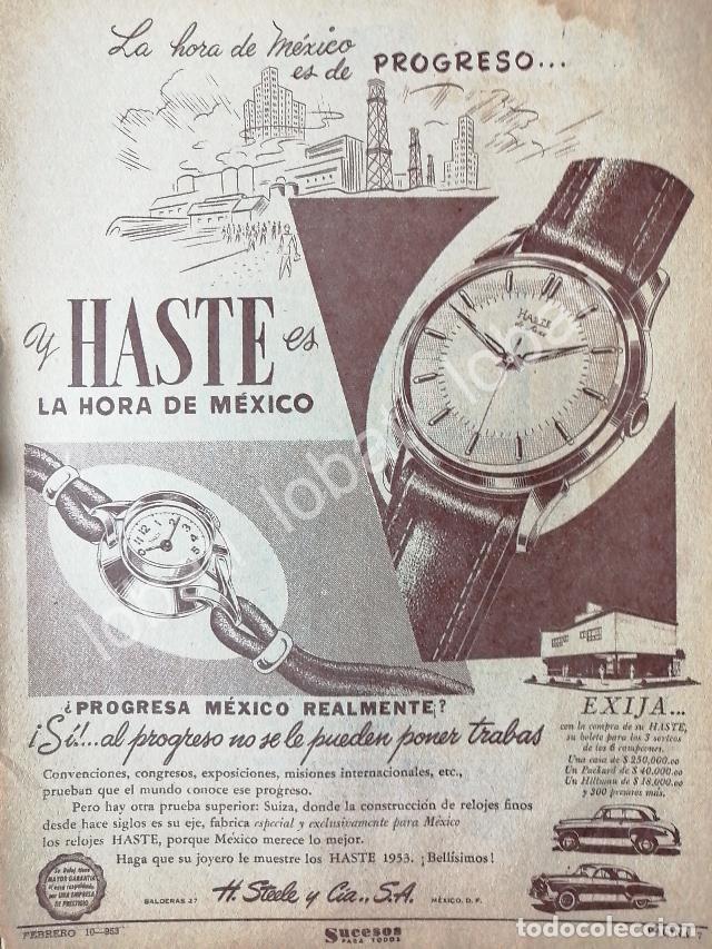 Poster collecting: CARTEL ANTIGUO ORIGINAL DE RELOJES HASTE 1953 ALMACENES H. STEELE & CIA / 59
