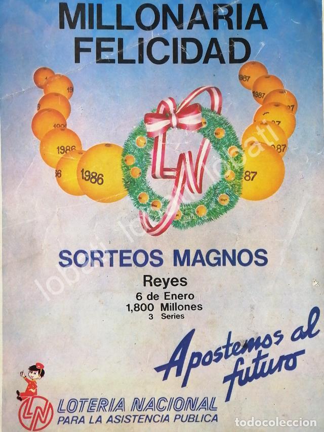 Poster collecting: CARTEL ANTIGUO ORIGINAL DE LOTERIA NACIONAL 1986 /165