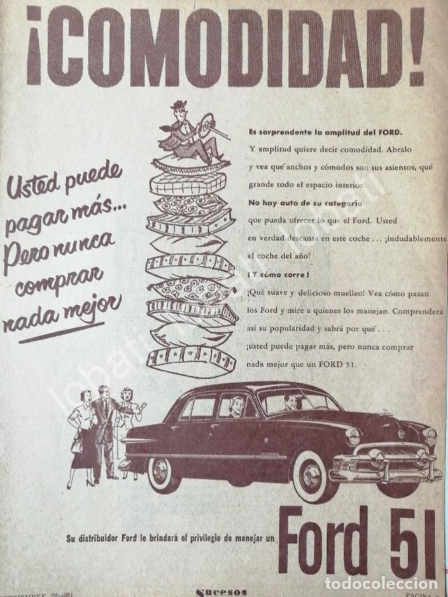 Poster collecting: CARTEL ANTIGUO ORIGINAL DE AUTOS FORD 1951 /438