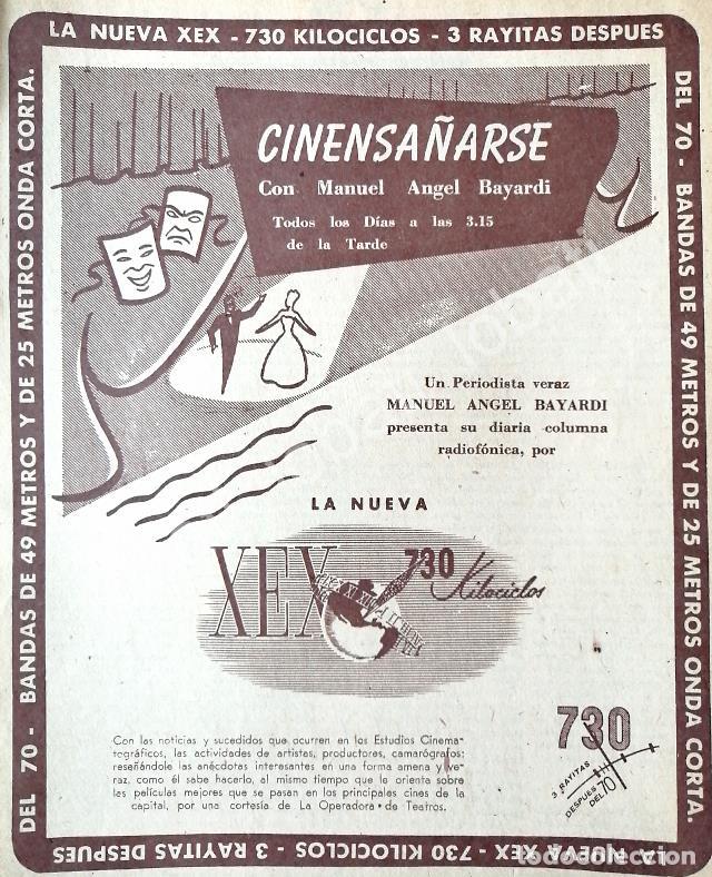 Poster collecting: CARTEL ANTIGUO ORIGINAL DE RADIO DIFUSORA XEX Y MANUEL ANGEL BAYARDI 1952 /47