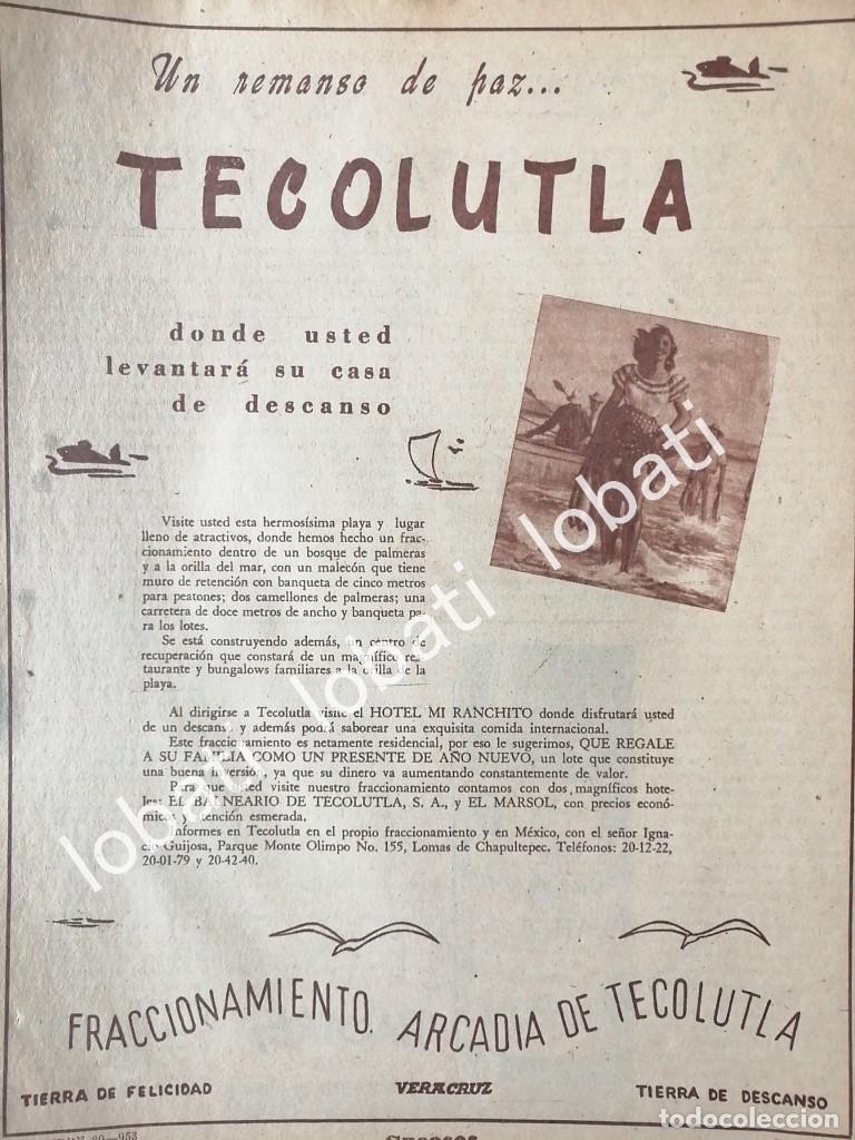 Poster collecting: CARTEL ANTIGUO ORIGINAL DE COLONIA ARCADIA DE TECOLUTLA, VERACRUZ DIC 1953 /199 RARO
