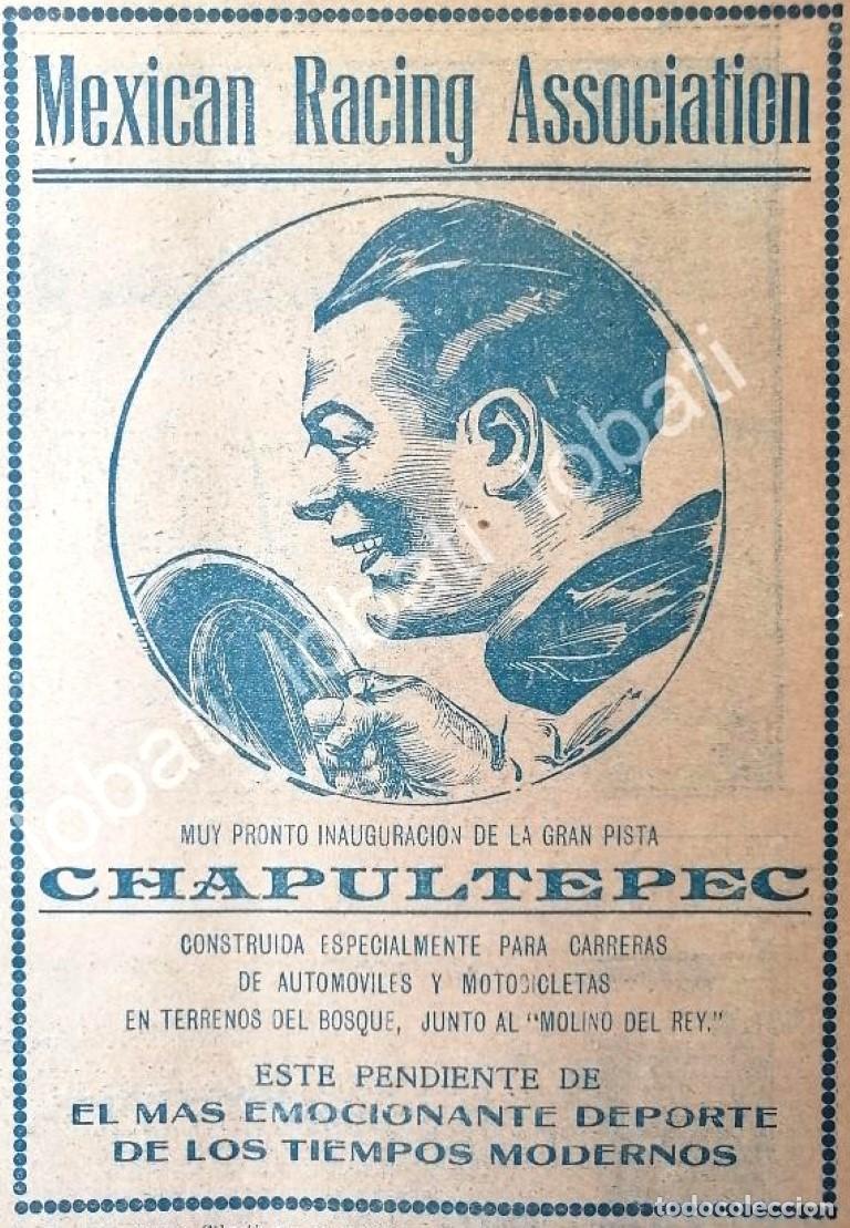 Poster collecting: CARTEL ANTIGUO ORIGINAL DE INAUGURACION DE LA PISTA DE CARRERAS CHAPULTEPEC 1922 /205