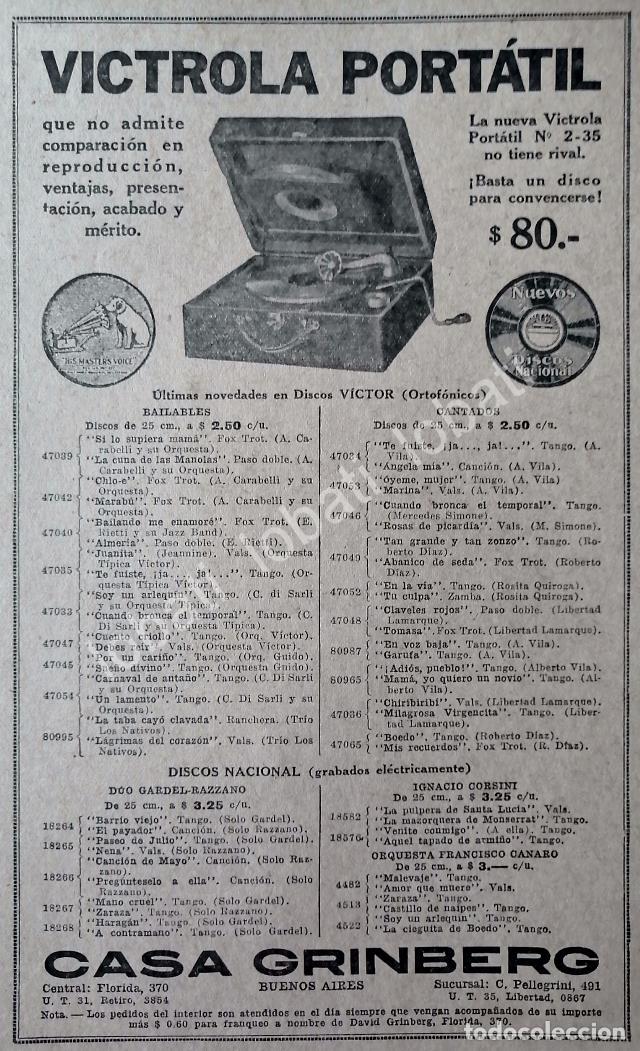 Poster collecting: CARTEL ANTIGUO ORIGINAL DE GRAMOFONO VICTROLA VICTOR PORTATIL 1920s /71