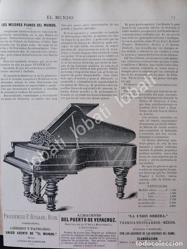 Poster collecting: CARTEL ANTIGUO ORIGINAL DE PIANOS STEINWAY 1895 CASA WAGNER Y LEVIEN /87