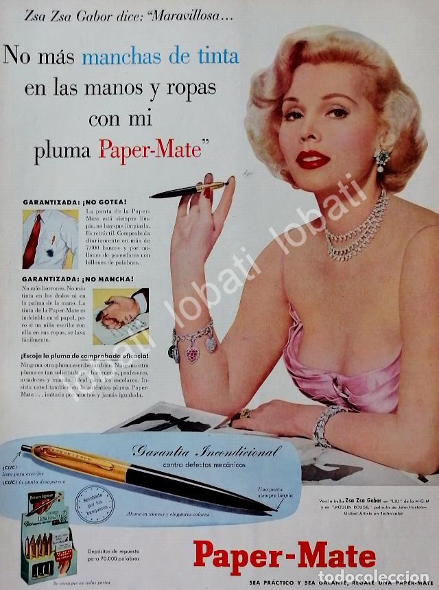 Poster collecting: CARTEL ANTIGUO ORIGINAL DE ZSA ZSA GABOR Y BOLIGRAFOS PEPERMATE 1953 /97 FEP MUY RARO